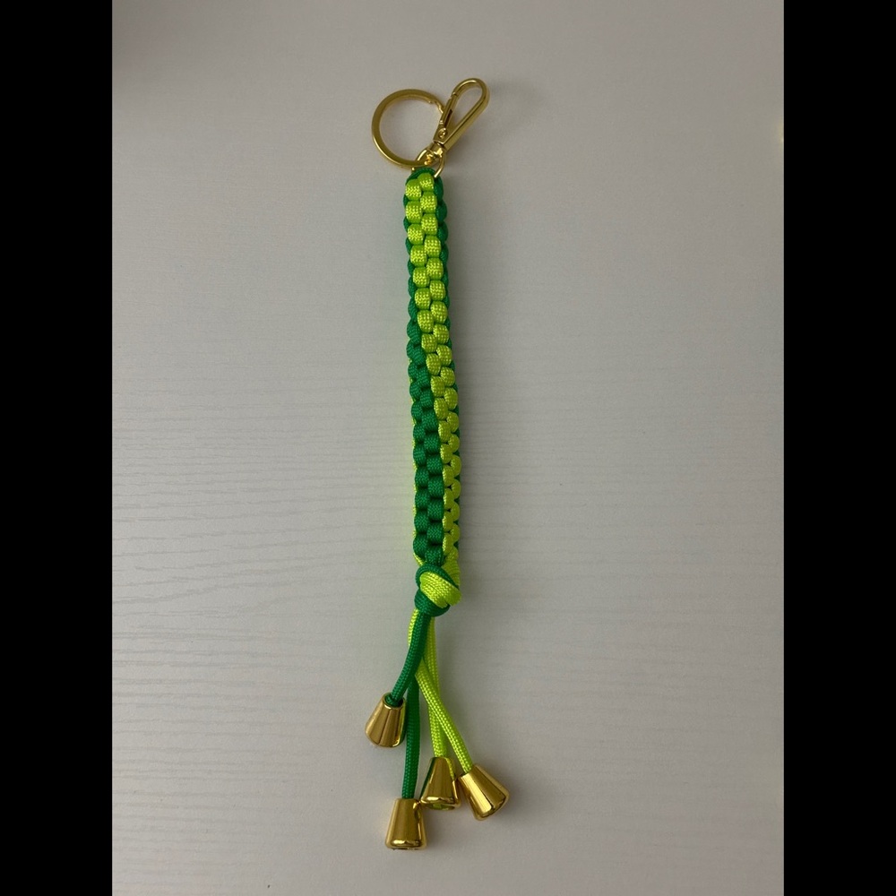 Green and Gold Braided Keychain